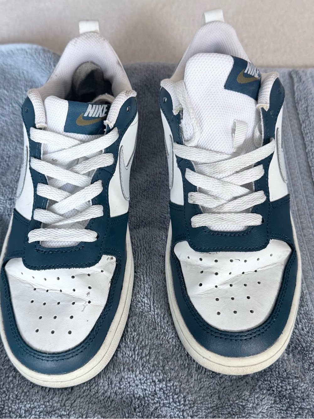 Nike Men’s White and Teal Low-Top Sneakers